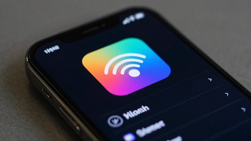 Smartphone muestra menú con ícono brillante