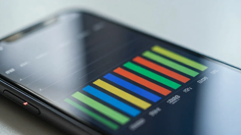 Pantalla del móvil muestra datos coloridos