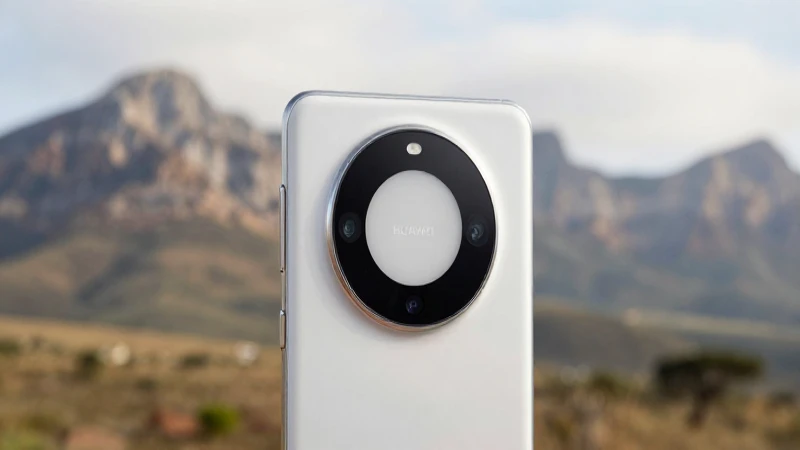 Primer plano de Huawei al atardecer africano