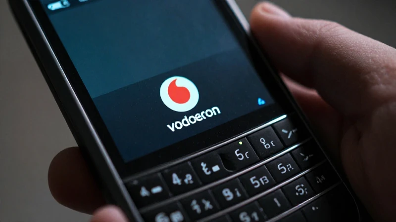 Primer plano de un Blackberry en Vodacom