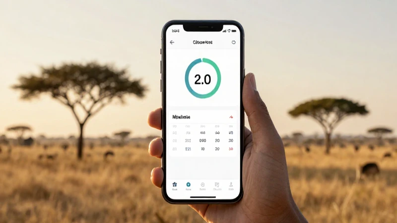 Smartphone muestra saldo con luz dorada