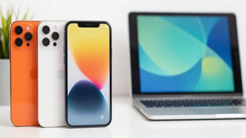 Imagen moderna: iPhone, iPad, luz suave