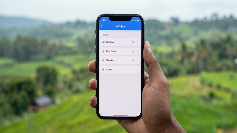 Datos móviles en paisaje verde esmeralda