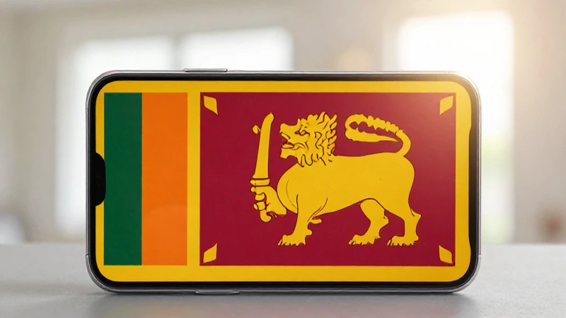 Teléfono Android, bandera de Sri Lanka, luz suave