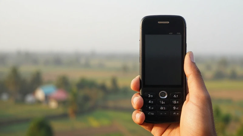 Teléfono Blackberry, paisaje borroso y luz cálida