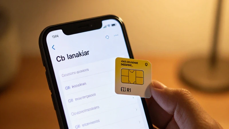 Teléfono muestra ajustes con SIM de Sri Lanka