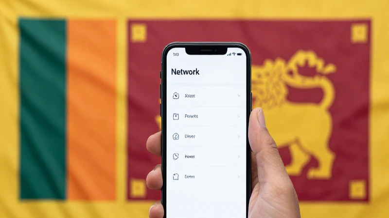Teléfono inteligente con ajustes y bandera de Sri Lanka
