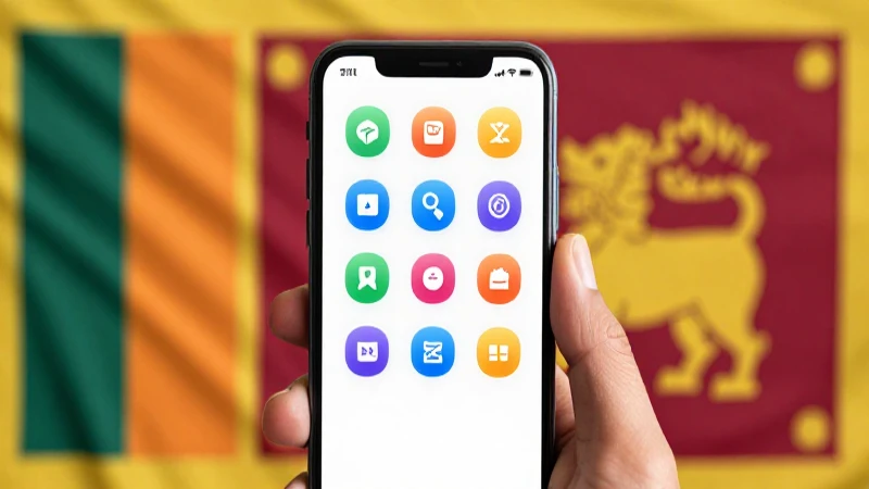 Teléfono móvil con colores y bandera de Sri Lanka