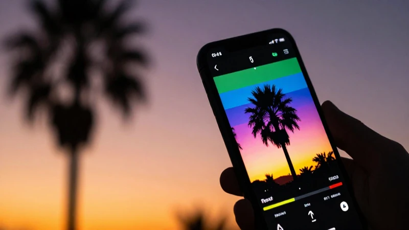 Datos vibrantes al atardecer tropical silueteado
