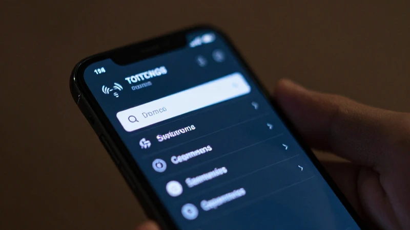 Pantalla de móvil muestra ajustes y señal