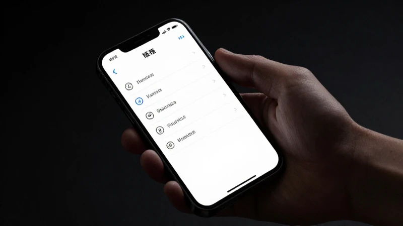 Teléfono muestra ajustes con luz dramática