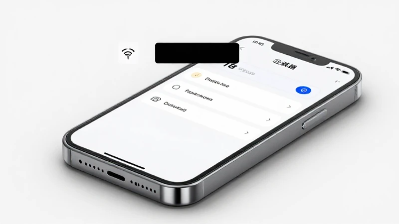 Smartphone muestra opciones de red con luz suave