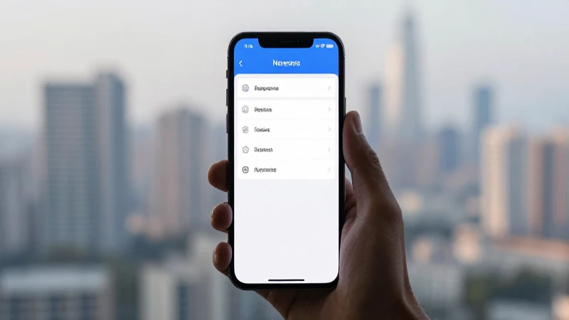 Smartphone muestra configuración con fondo difuso