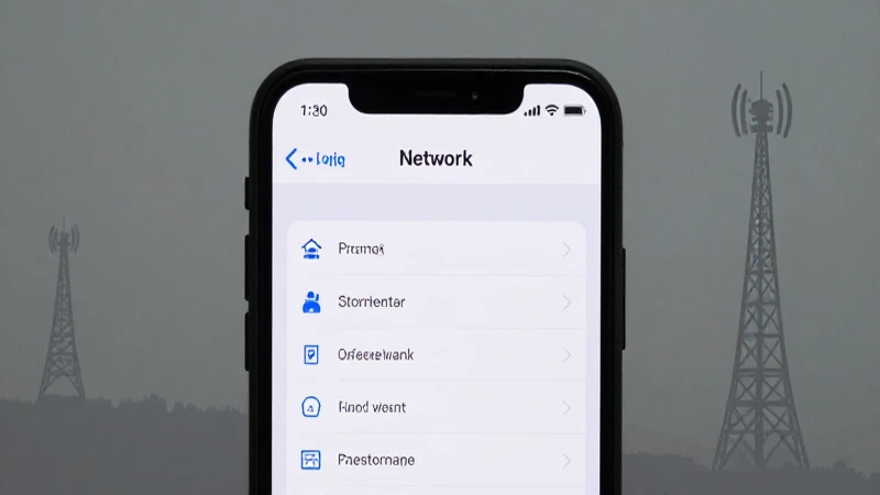 Smartphone muestra ajustes de red celulares