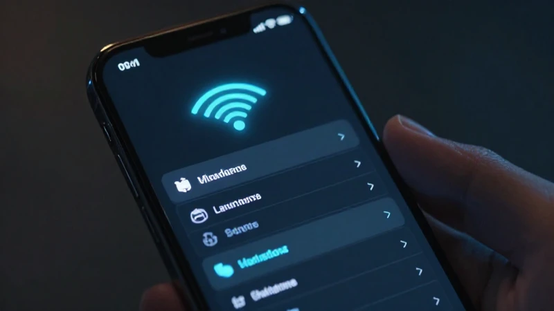 Un teléfono muestra ajustes con señal brillante