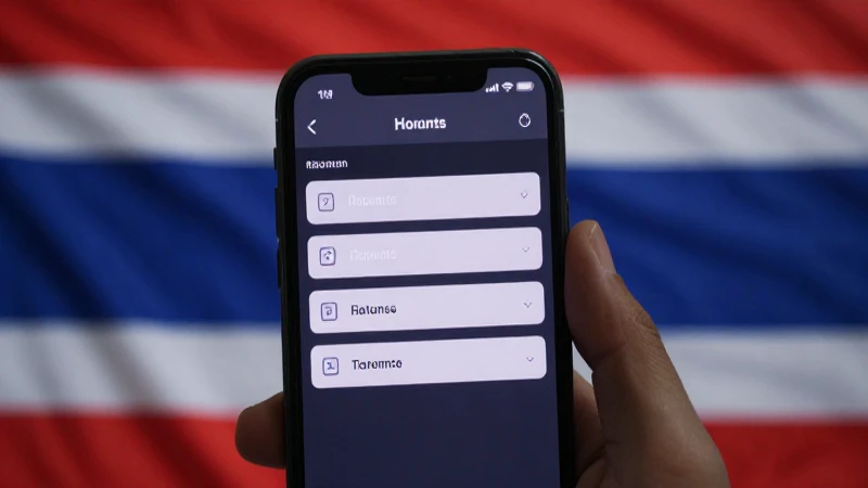 Teléfono muestra ajustes con fondo tailandés