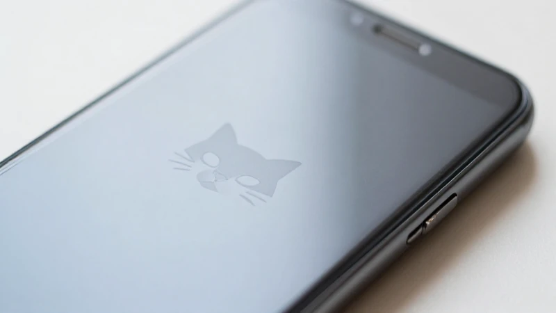 Smartphone Android con sutil logotipo felino