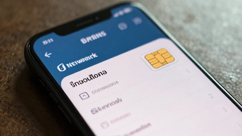 Teléfono muestra configuración con SIM tailandés