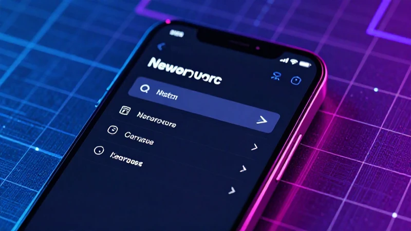 Teléfono muestra ajustes sobre fondo neón
