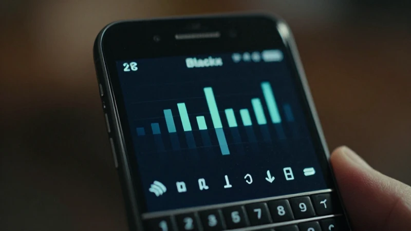 Smartphone BlackBerry iluminado con poca profundidad