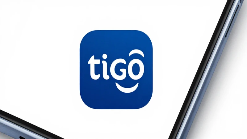 Dispositivo iOS con icono Tigo, luz brillante
