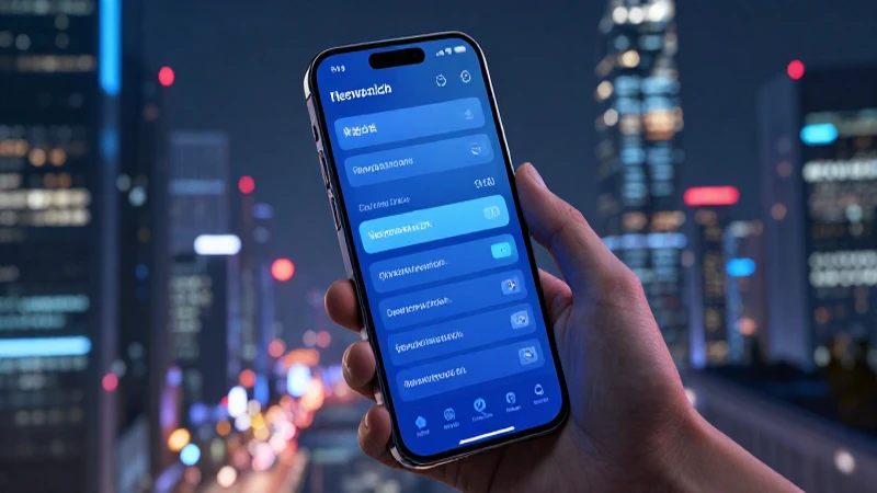 Smartphone muestra ajustes con ciudad futurista