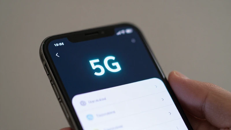 Smartphone muestra configuración con icono 5G