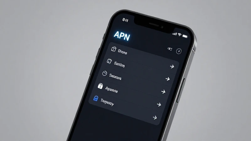 Pantalla configura APN con luz suave