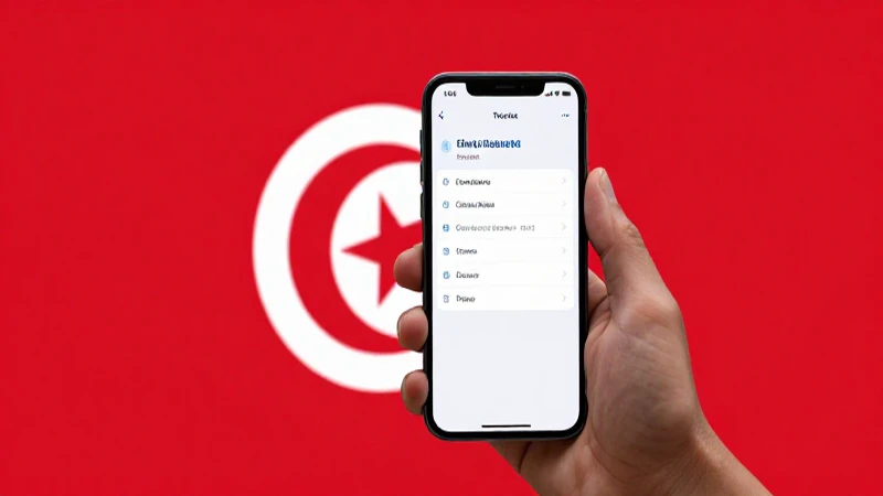 Smartphone mostrando ajustes con bandera tunecina