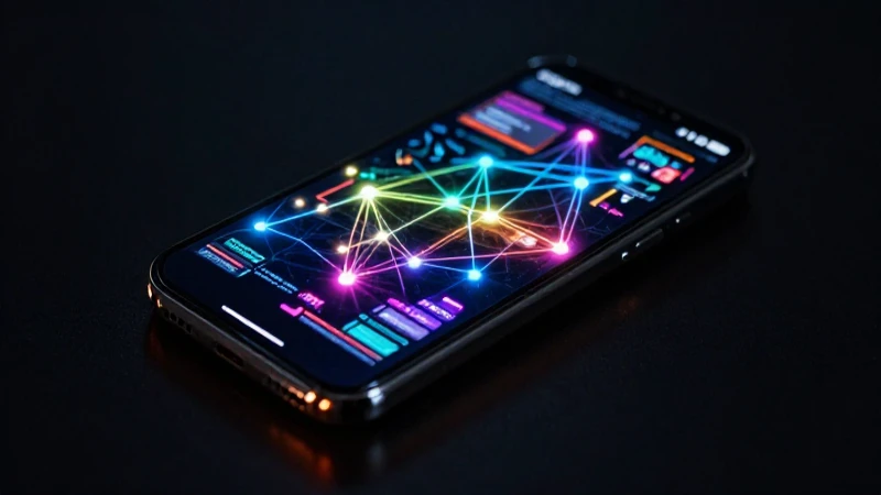 Smartphone muestra datos vibrantes y conexión brillante