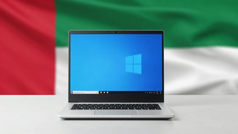 Guía Completa sobre APN UAE Du AE para Windows 5 Portátil Windows con fondo de bandera emiratí