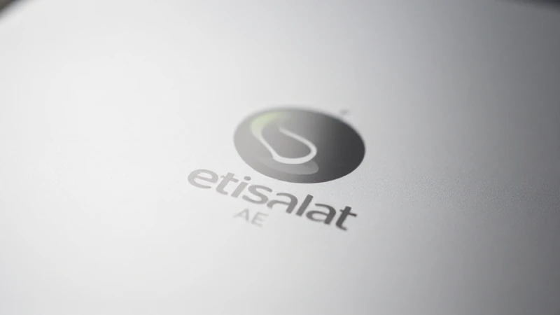iPad con logotipo Etisalat, luz suave
