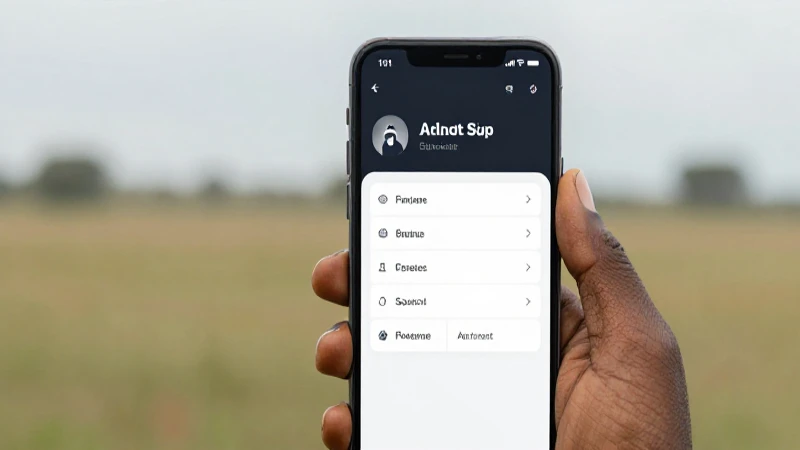 Smartphone con ajustes sobre paisaje africano suave