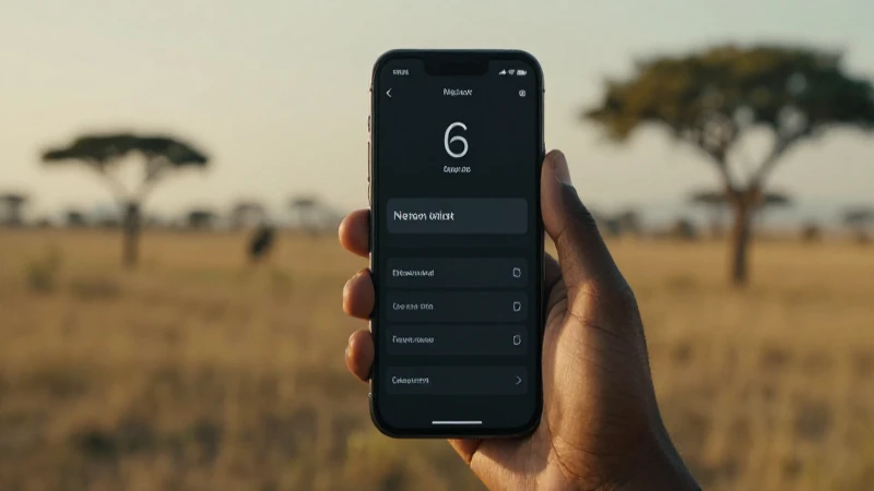 Configuración Completa de APN Uganda MTN UG para Conexiones 5G 4 Teléfono inteligente en sabana, iluminación cinematográfica