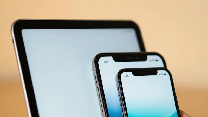 IPad e iPhone bajo luz suave y borrosa