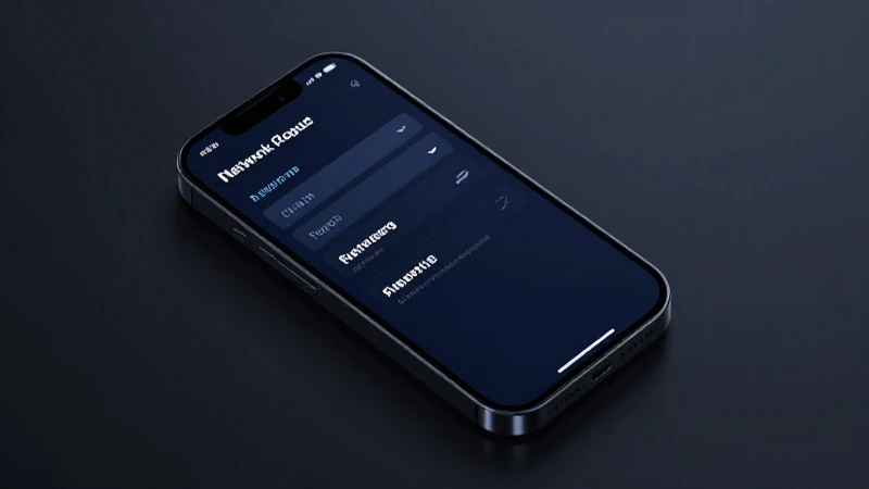 Smartphone muestra ajustes de red iluminado