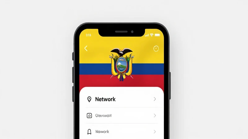 Teléfono muestra ajustes con bandera ecuatoriana