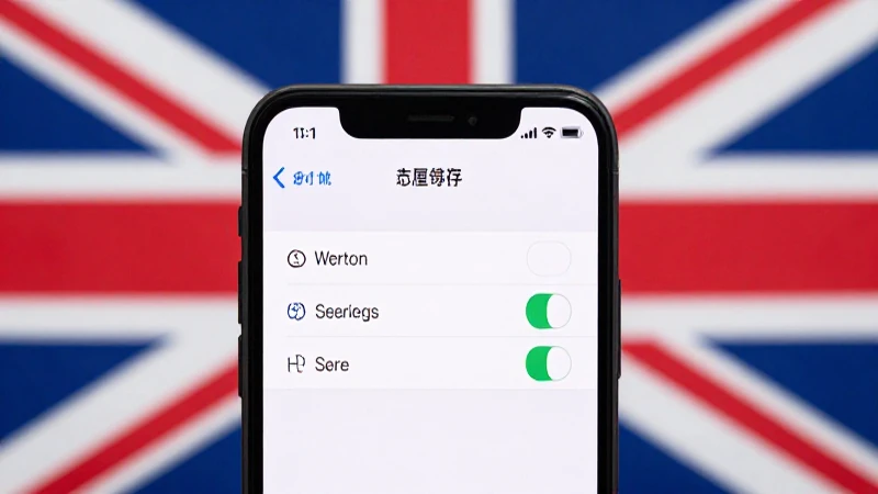 Primer plano del menú ajustes de iPhone