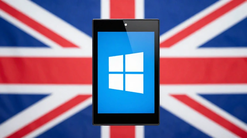Teléfono Windows con fondo de bandera británica