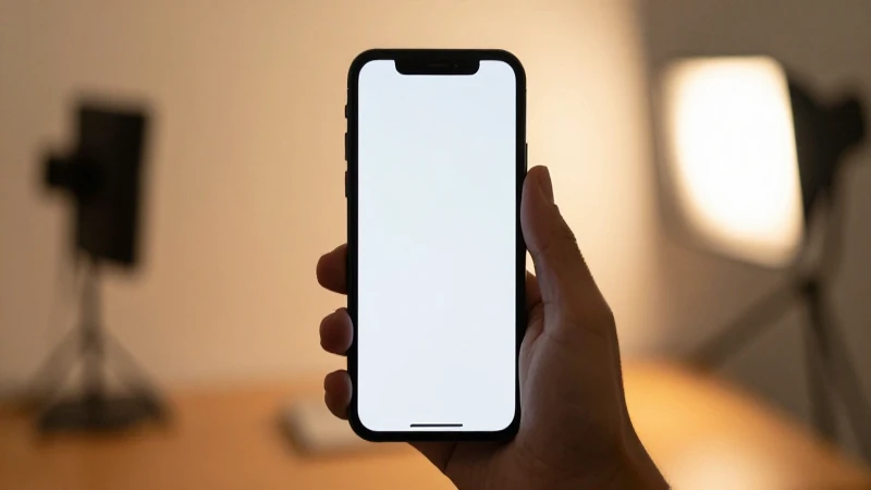 Teléfono inteligente con luz cálida y fondo borroso