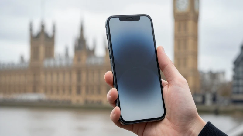 Primer plano moderno de iPhone borroso