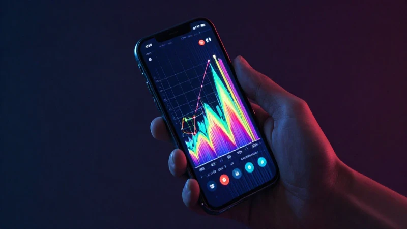 Gráfico futurista vibrante en pantalla táctil
