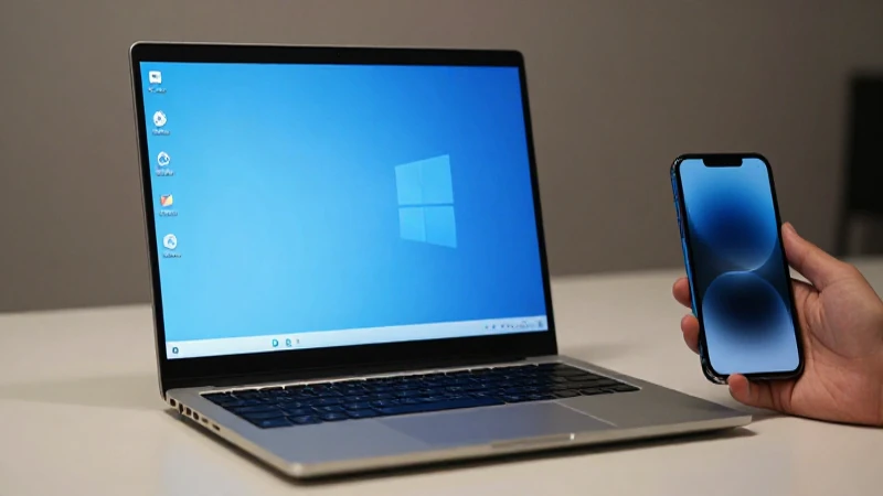 Complete Guide to APN UK Giffgaff for Windows Devices 4 Imagen cinematográfica con portátil y móvil