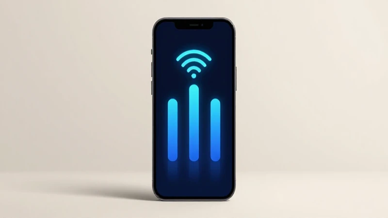 Teléfono Android, barras de señal e iluminación suave