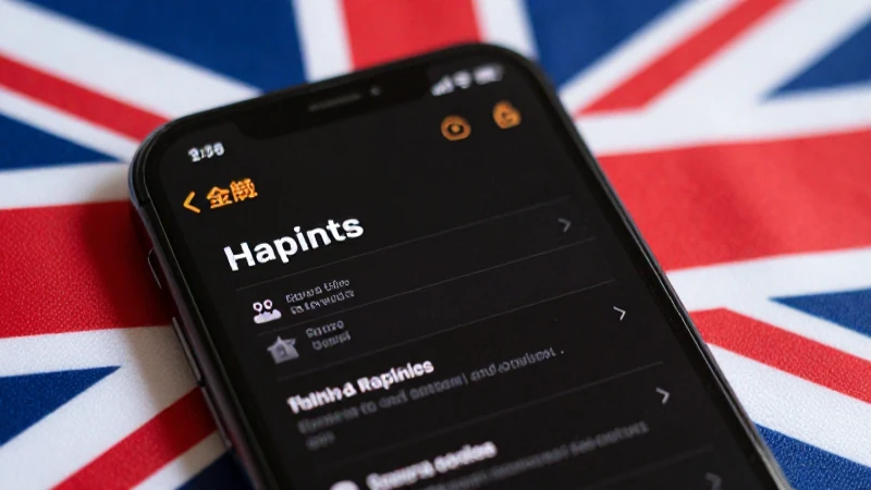 Teléfono muestra ajustes con bandera británica
