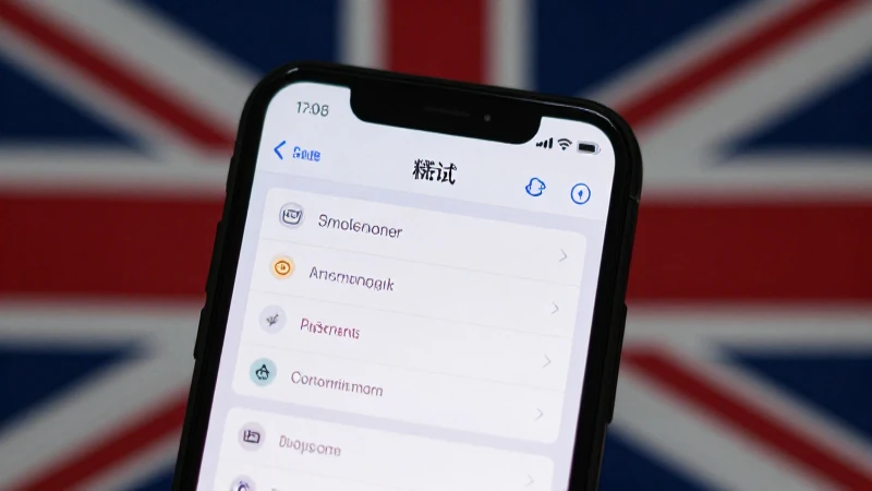 Configuración del móvil, fondo con bandera británica