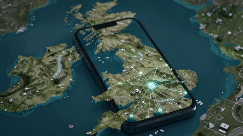 Mapa del Reino Unido resalta la red Nordtelekom