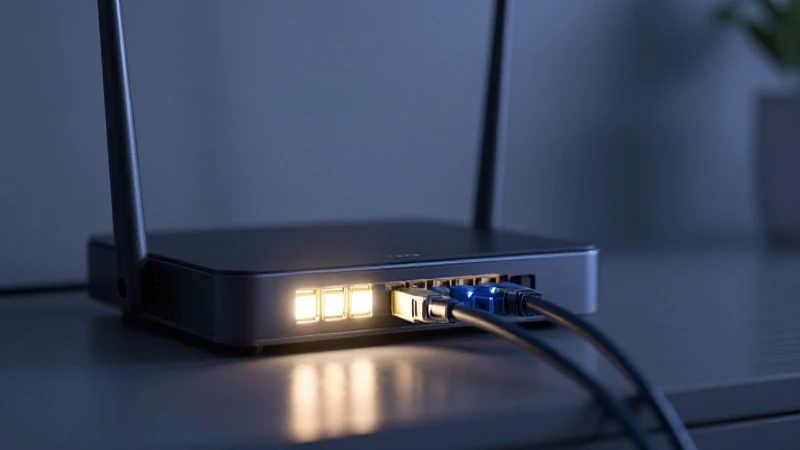 Enfoque suave resalta el router moderno