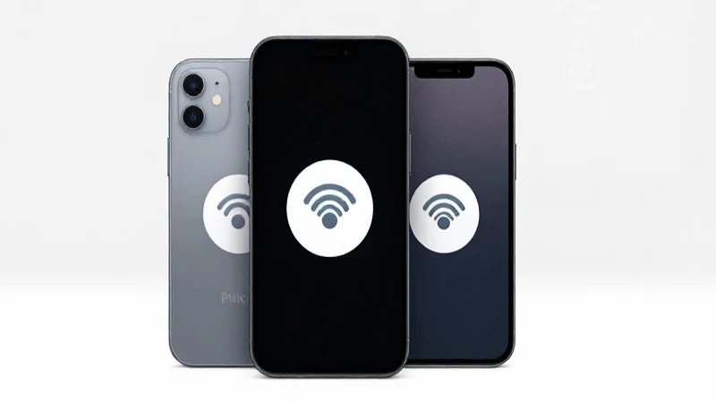 iPhone con logo de Three, iluminación suave