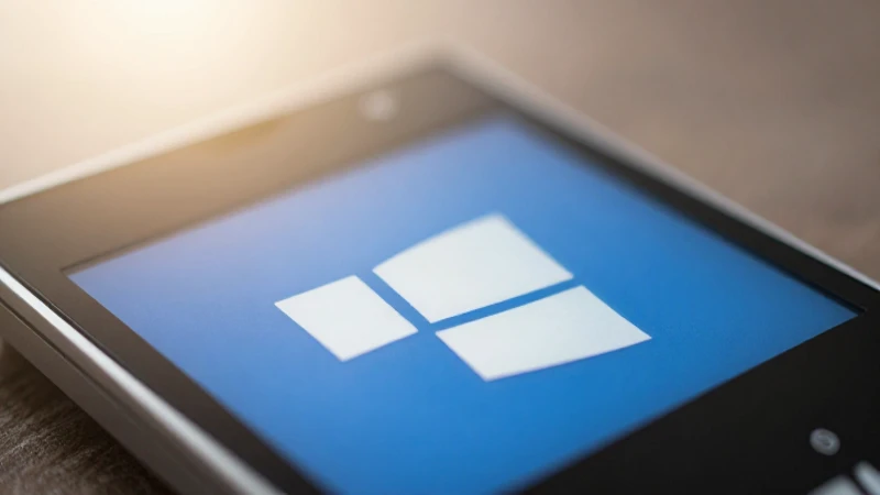 Teléfono Windows Phone con icónico logo, luz suave